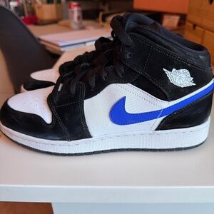 Jordan 1 Mid Racer Blue Black White OKC Thunder